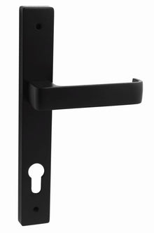 Builders Choice Long Plate Passage Set CC 85mm DDA Lever Black 225x32mm Only Lver Set (Pair)