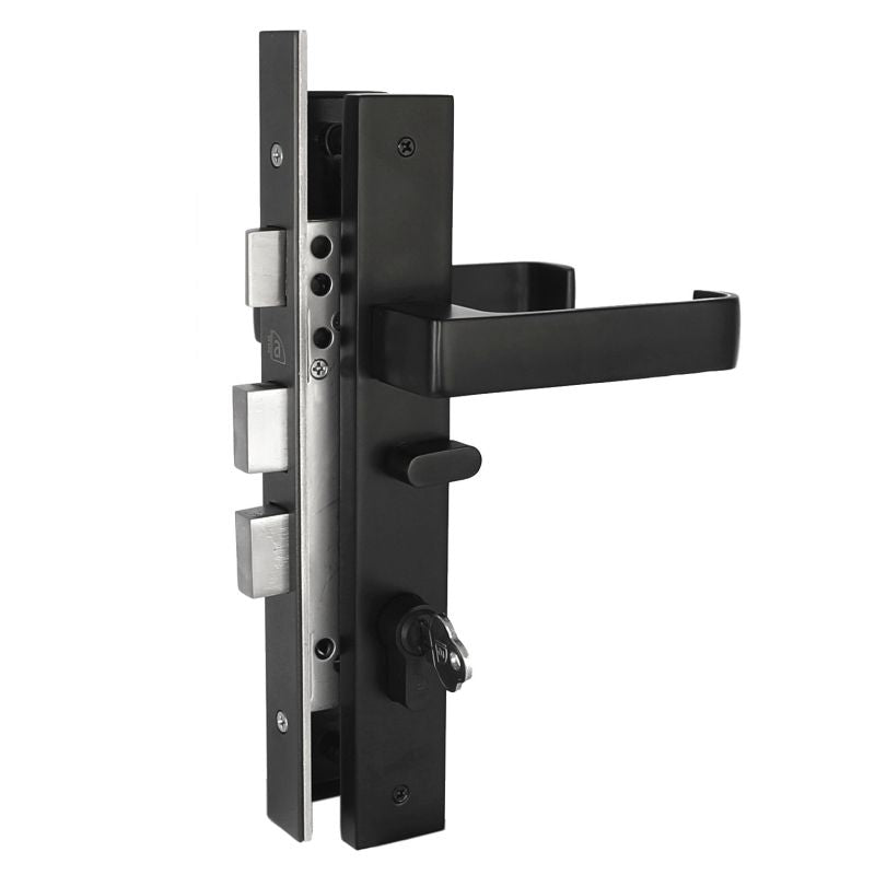 Builders Choice Long Plate myLock (CC 85mm) DDA Lever Black 225x32mm ONLY LEVER SET - primehardware