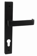 Builders Choice Long Plate Passage Set (CC 85mm) DDA Lever Black 225x32mm ONLY LEVER SET - primehardware