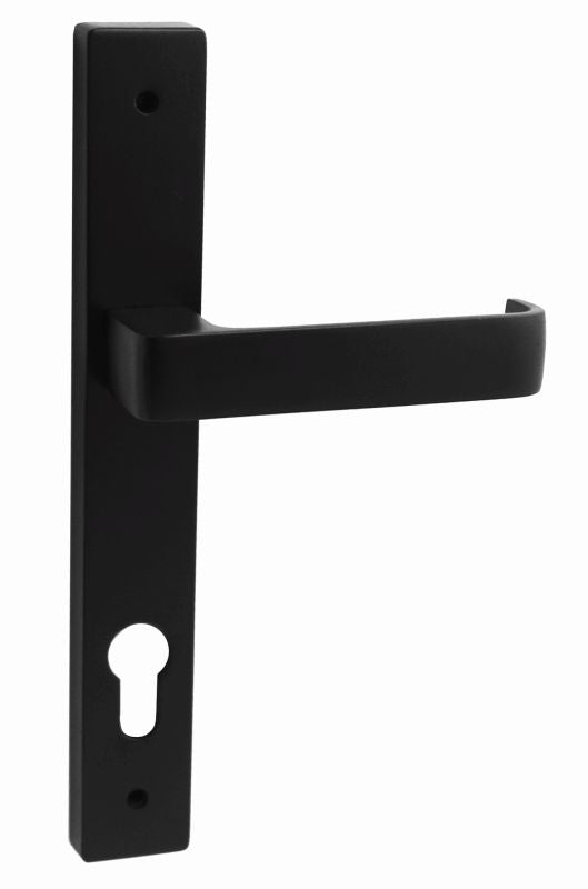 Builders Choice Long Plate Passage Set (CC 85mm) DDA Lever Black 225x32mm  ONLY LEVER SET