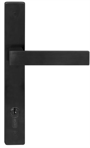 Builders Choice Long Plate Entrance Set (CC 85mm) Black 225x32mm ONLY LEVER SET - primehardware