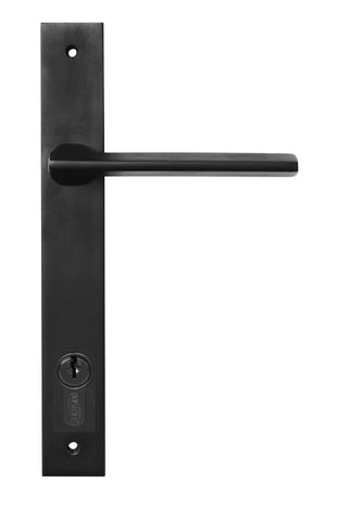 Builders Choice Long Plate Entrance Set (CC 85mm) Black 225x32mm ONLY LEVER SET - primehardware