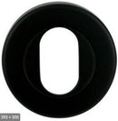 Black rubber grommet on a white background