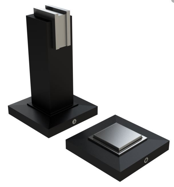 Superior Brass Door Stop Magnetic - Wall Mount Square - Black 75x48mm - primehardware