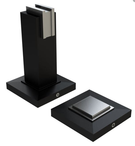 Superior Brass Door Stop Magnetic - Wall Mount Square - Black 75x48mm - primehardware