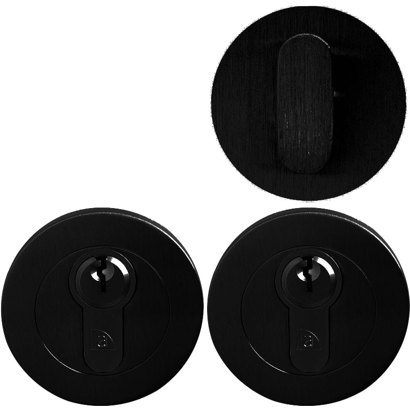 Austyle Euro Escutcheon and Snib Round Black 52mm 53737 - primehardware