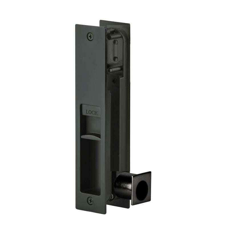 Austyle Integrated Flush Pull Sliding Door Passage Set Black 178x38 - primehardware