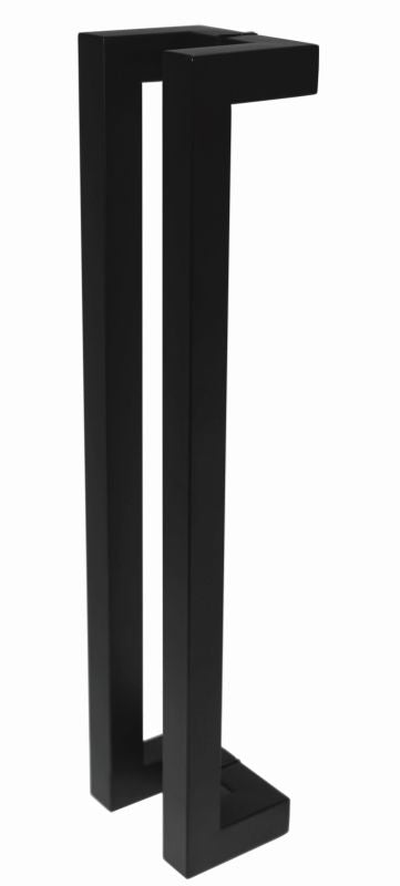 Black metal table leg on a white background