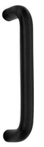 Black door handle on a white background
