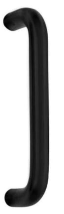 Black door handle on a white background
