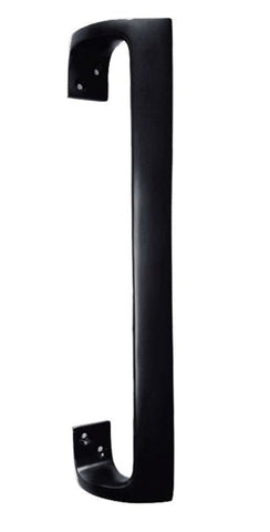 Black metal handle on a white background