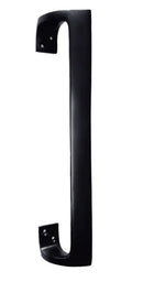 Black metal handle on a white background