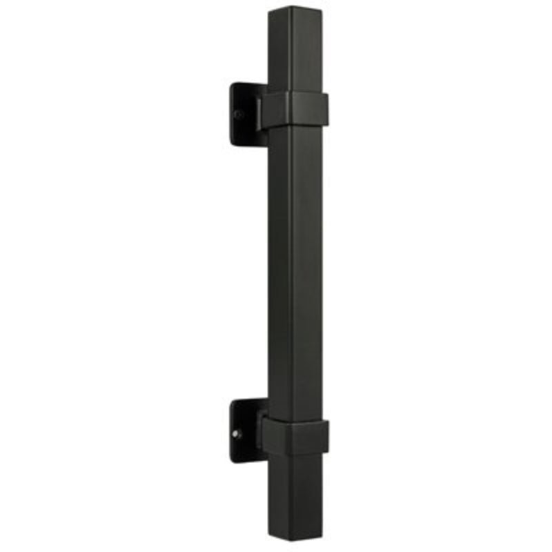 Black metal bracket on a white background