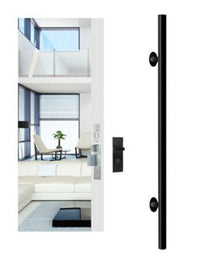 Austyle Entrance Pull Handle — Square Bar | Matt Black 304 Stainless Steel 1100mm