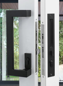 Austyle Integrated Flush Pull & Offset Pull Handle — Back-to-Back | Matt Black 304SS