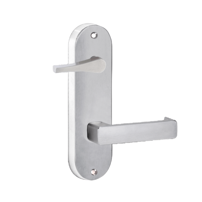 Lockwood 2939 Round End Plate With Disabled Turn & 76 Lever Satin Chrome 2939/76SC - primehardware
