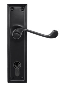 Superior Brass Lever Lock Entrance CC 85mm Black Matt Black 200x50mm (Pair) Only Lever Set