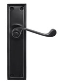 Black door handle on a white background