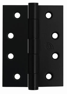 Superior Brass Butt Hinge Fixed Pin Inc Screws Black Matt Black 100x75x2.5mm (Pair)