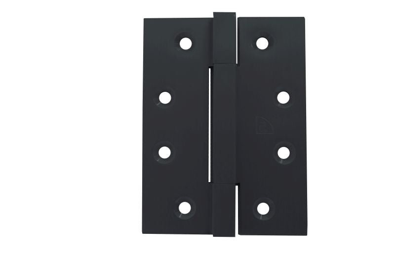 Superior Brass Square Knuckle Butt Hinge Fixed Pin inc screws Black 100x76 - primehardware