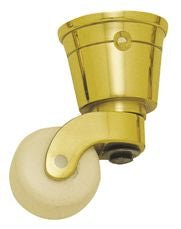 Superior Brass Castor White Ceramic Cup Polished Brass 29mm