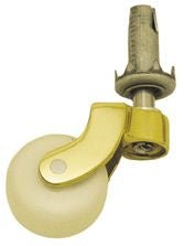 Superior Brass Castor White Ceramic Pin & Socket Polished Brass 38mm