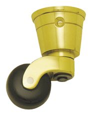 Superior Brass Castor Brown Ceramic Cup Polished Brass 25mm