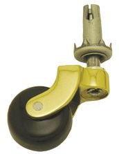 Superior Brass Castor Brown Ceramic Pin & Socket Polished Brass 25mm
