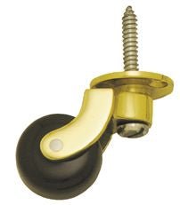 Superior Brass Castor Brown Ceramic Screw Polished Brass 38mm