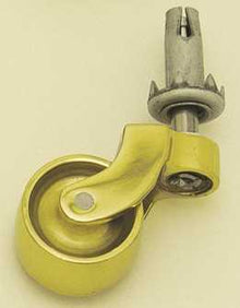 Superior Brass Castor Brass Wheel Pin & Socket Polished Brass 29mm
