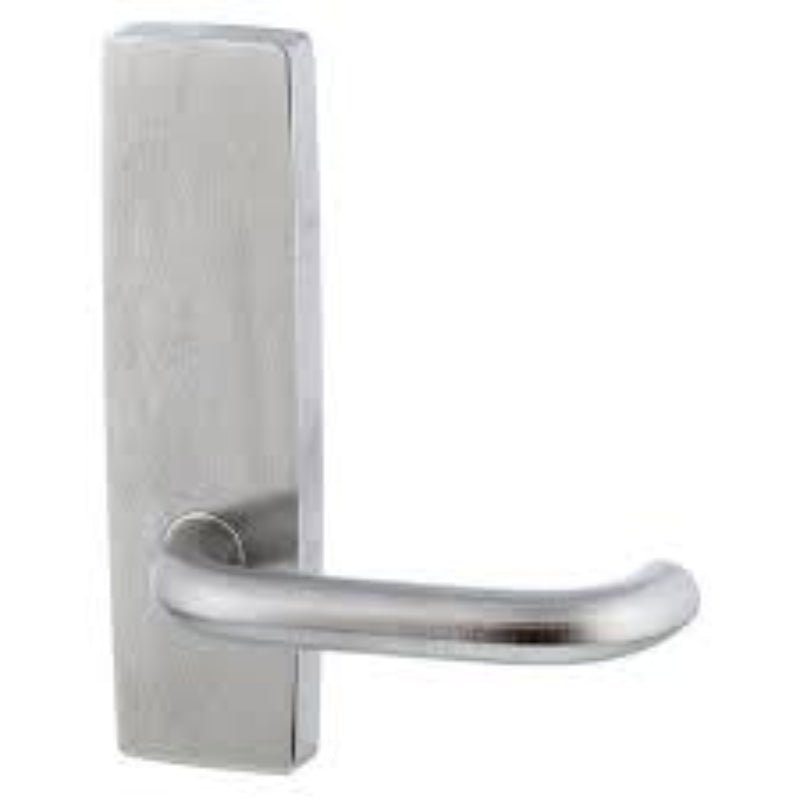 Lockwood 1805 Square End Plate With 70 45-Degree Angled Down Lever LH Satin Chrome 1805/AD70LSC