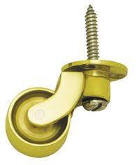 Superior Brass Castor Brass Wheel Screw Polished Brass 32mm