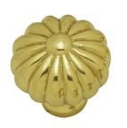 Superior Brass Cupboard Knob Lobe 30mm Polished Brass 25mm (Pair)
