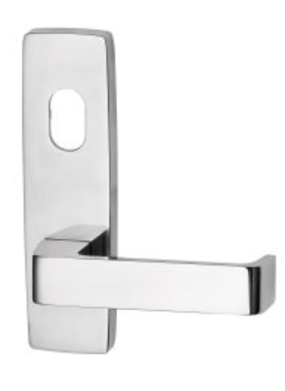 Lockwood 1808 Square End Plate With Cylinder Hole & Fixed 74 Lever Satin Chrome 1808/74SC