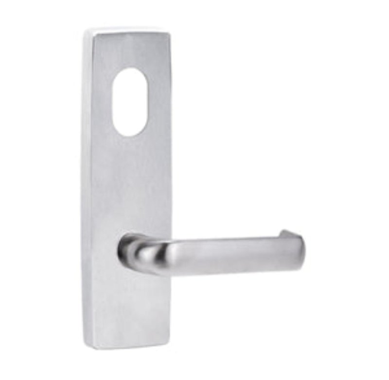 Lockwood 1808 Square End Plate With Cylinder Hole & Fixed 77 Lever Satin Chrome 1808/77SC