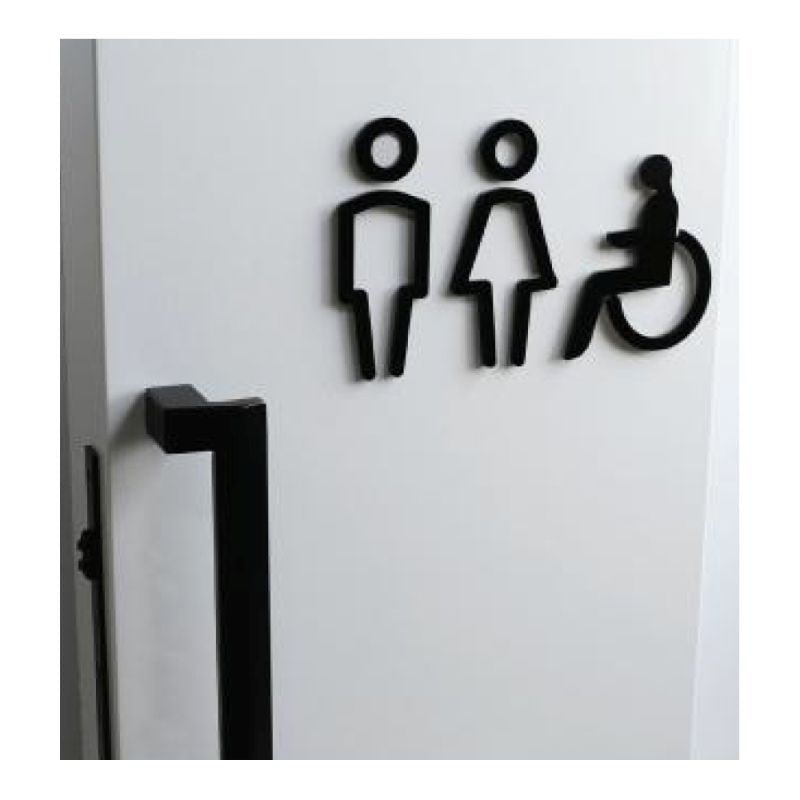 Superior Brass Acrylic Bathroom Sign (M/F/Dis) - primehardware