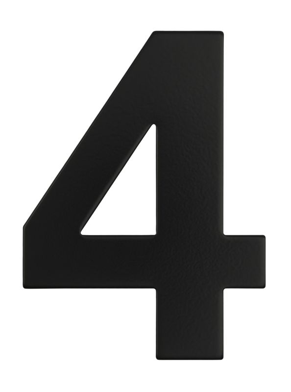 Superior Brass Architectural Numeral No.4 316 S/Steel Black 225mm "4" - primehardware