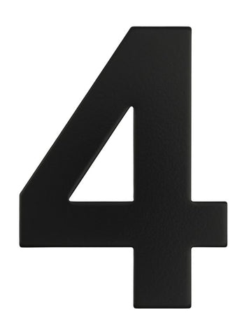 Superior Brass Architectural Numeral No.4 316 S/Steel Black 225mm "4" - primehardware