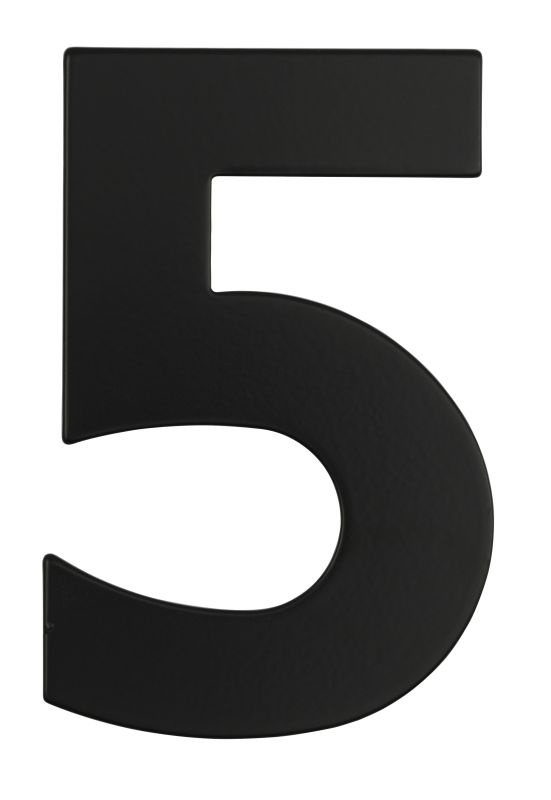 Superior Brass Architectural Numeral No.5 316 S/Steel Black 225mm "5" - primehardware