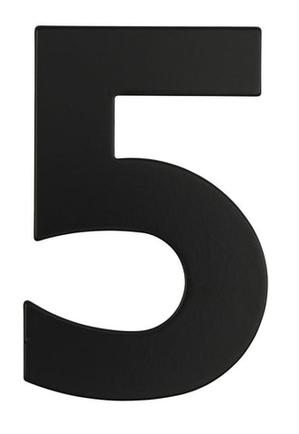 Superior Brass Architectural Numeral No.5 316 S/Steel Black 225mm "5" - primehardware