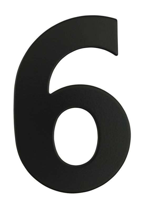 Superior Brass Architectural Numeral No.6 316 S/Steel Black 225mm "6" - primehardware