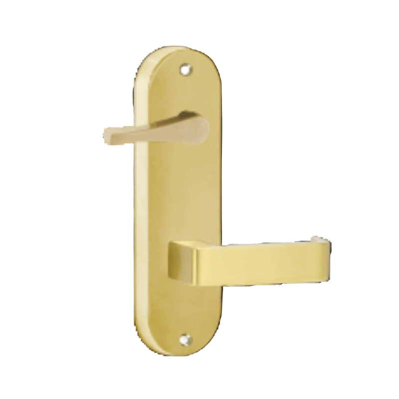 Lockwood 2939 Round End Plate With Disabled Turn & 90 Lever Polished Brass 2939/90PB - primehardware
