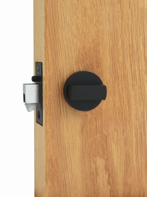 Austyle Tubular Sliding Door Latch Black (Backset 53mm cc37mm) 59033 - primehardware