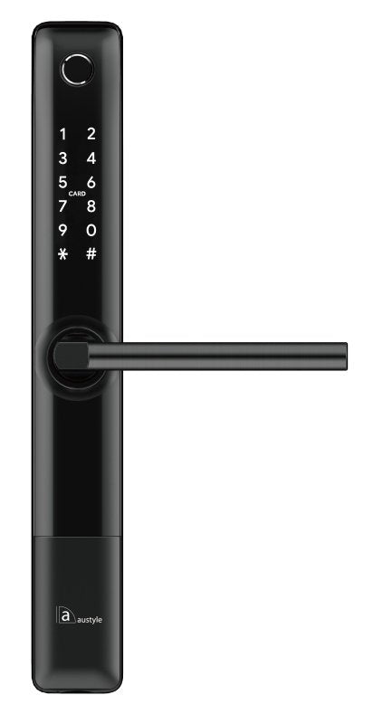 Austyle Digital Lever Latch Set Black 300x39mm ONLY LEVER SET - primehardware