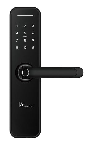 Austyle Digital Lever Latch Set Black 291x70mm - primehardware