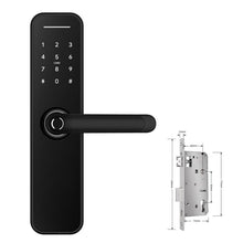 Superior Brass Digital Lever Entrance Black 60x85mm Matt Black Handle 291x70mm Lock 60x85mm