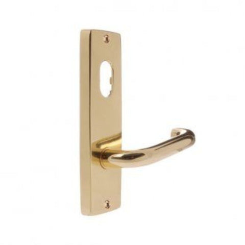Lockwood 1901 Square End Plate With Cylinder & 70 Lever Polished Brass 1901/70PB - primehardware