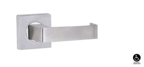 Lockwood Symphony 90 Lever On Square Rose Full Set Satin Chrome 1420/1421/90SC - primehardware