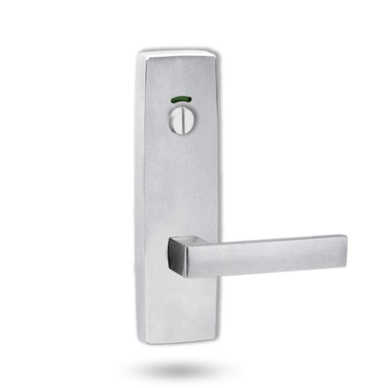 Lockwood 1814 Square End Plate With Privacy Indicator Emergency Turn & 101 Lever Satin Chrome 1814/101SC - primehardware