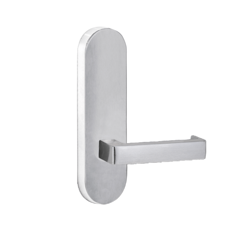 Lockwood 2805 Round End Plate With 142 Lever Satin Chrome 2805/142SC
